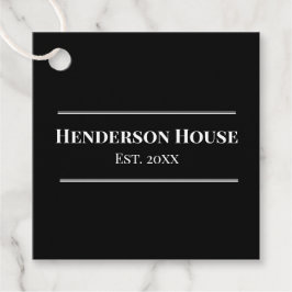 Huis Naam Oprichtingsjaar Zwart Wit Thuis Merchand Bedankjes Labels