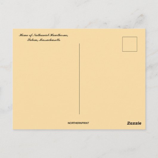 Huis Nathaniel Hawthorne in Salem Massachusetts Briefkaart (Achterkant)
