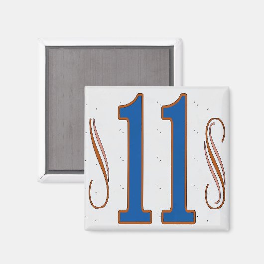 Huis nummer 11 magneet (Voorkant / Achterkant)