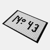 Huis nummer 43  Tegel Design Deurmat (Schuin)
