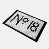 Huis Nummer Appartement Tegel Design Deurmat (Schuin)