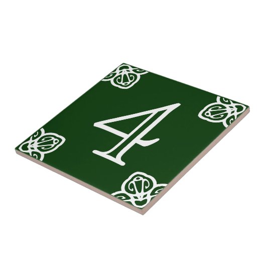 Huis nummer - Spaans wit op groen Tegeltje (Zijkant)