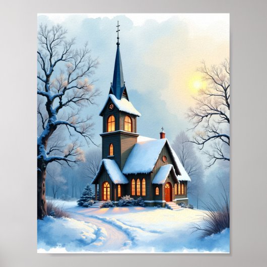 Huis onder de sneeuw poster (Voorkant)