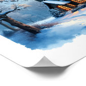 Huis onder de sneeuw poster (Hoek)