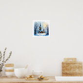 Huis onder de sneeuw poster (Keuken)