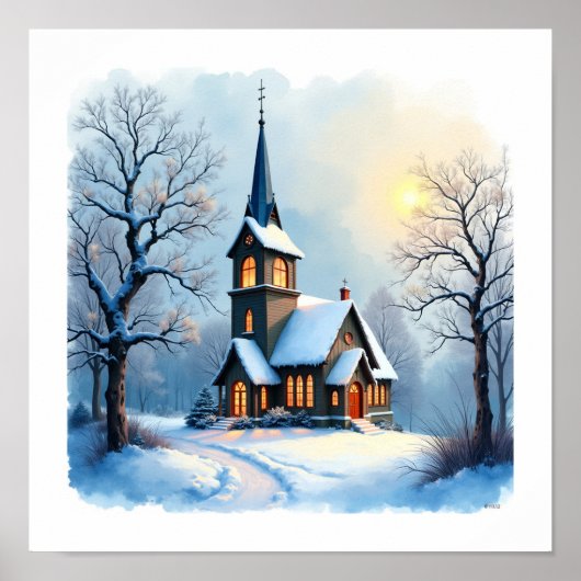 Huis onder de sneeuw poster (Voorkant)