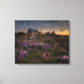 Huis onder lavendel canvas afdruk (Voorkant)