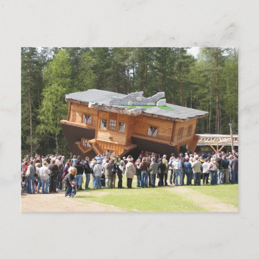 Huis ondersteboven briefkaart (Voorkant)