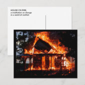 HUIS OP BRAND BRIEFKAART (Voorkant / Achterkant)