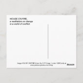 HUIS OP BRAND BRIEFKAART (Achterkant)