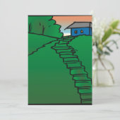 Huis Op Een Groene Heuvel Kaart (Staand voorkant)