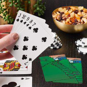 Huis Op Een Groene Heuvel Pokerkaarten