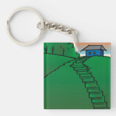 Huis Op Een Groene Heuvel Sleutelhanger (Voorkant)