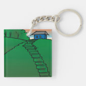 Huis Op Een Groene Heuvel Sleutelhanger (Achterkant)