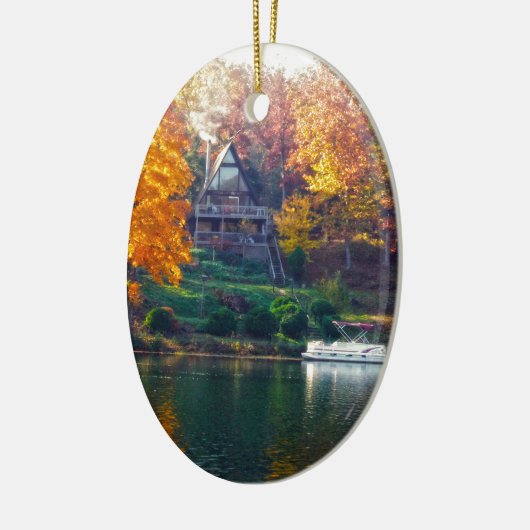 Huis op het meer keramisch ornament (Links)