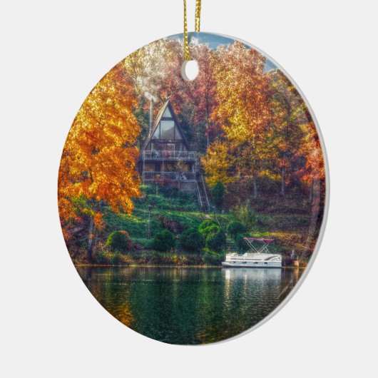 Huis op het meer keramisch ornament (Links)