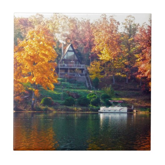 Huis op het meer tegeltje (Voorkant)