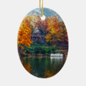 Huis op het Ornament van het meer van keramiek (Achterkant)