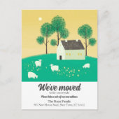 Huis op het platteland Bomen Schapen We zijn verhu Aankondigingskaart (Voorkant)