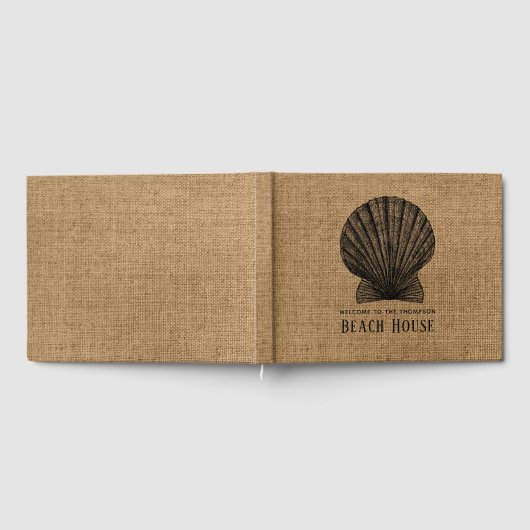 Huis op het strand met jute afwerking gastenboek (Volledig)