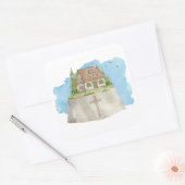 Huis op JEZUS De Rots - Mattheüs 7:24 Vrouwen Vierkante Sticker (Envelop)