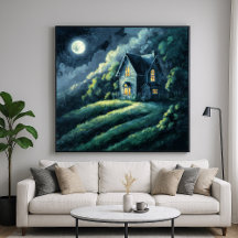 Huis op Monlit Hill - Impressionisme stijl