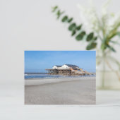 Huis op stelten op het strand van St. Peter Ording Briefkaart (Staand voorkant)