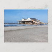 Huis op stelten op het strand van St. Peter Ording Briefkaart (Voorkant)