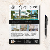 Huis Open Huis Modern Script Logo Flyer
