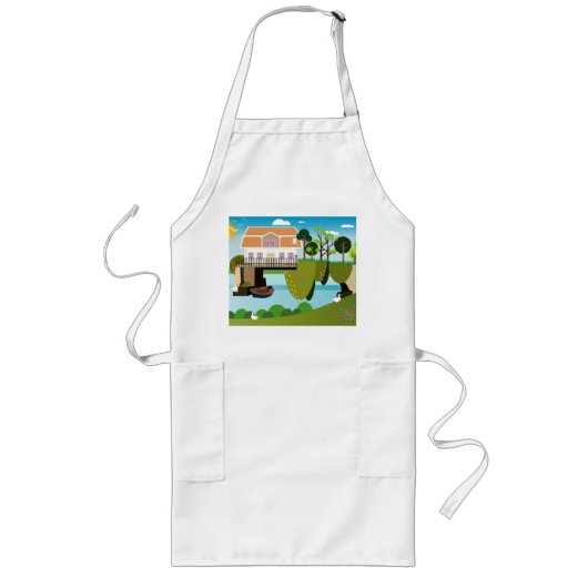 Huis over het water lang schort (Voorkant)