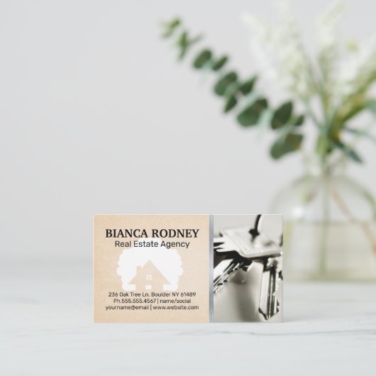 Huis pictogram | Sleutels Visitekaartje (Staand voorkant)