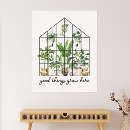 Huis Plant Goed Quote Canvas Afdruk