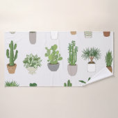 Huis planten, doodle patroon badhanddoek (Badhanddoek)