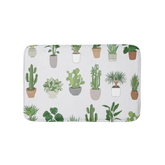 Huis planten,  doodle patroon badmat (Voorkant)