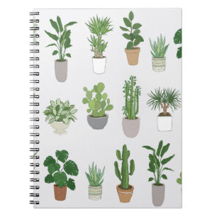 Huis planten, doodle patroon notitieboek