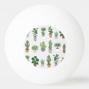 Huis planten, doodle patroon pingpongbal