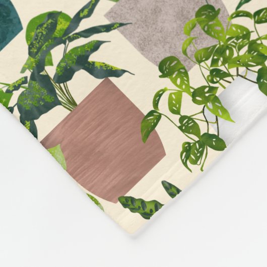 Huis Planten Fleece Deken (Hoek)