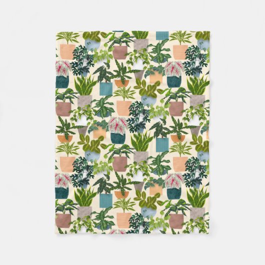 Huis Planten Fleece Deken (Voorkant)
