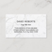 Huis Raamreiniging Service Trendy Wit Marmer Visitekaartje (Achterkant)