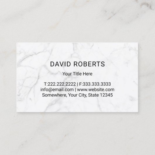 Huis Raamreiniging Service Trendy Wit Marmer Visitekaartje (Achterkant)