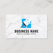 Huis Raamreiniging Service Trendy Wit Marmer Visitekaartje (Voorkant)