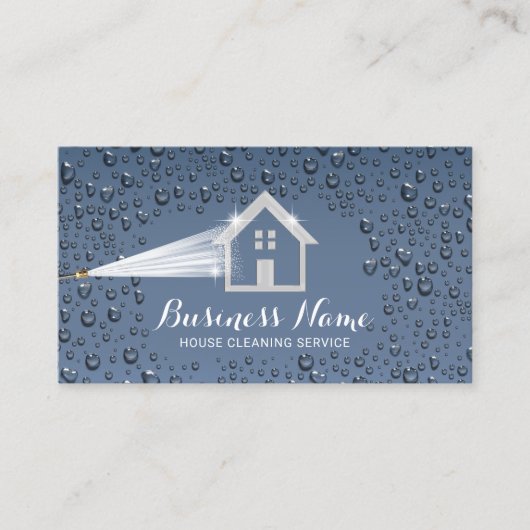 Huis reinigen stroom was Stoosterblauw reinigen Visitekaartje (Voorkant)
