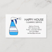 Huis reinigen Thuisdiensten Levert spuitfles Visitekaartje (Voorkant)