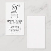 Huis reinigen Thuisdiensten Levert spuitfles Visitekaartje (Voorkant / Achterkant)