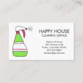 Huis reinigen Thuisdiensten Levert spuitfles Visitekaartje (Voorkant)