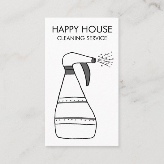 Huis reinigen Thuisdiensten Levert spuitfles Visitekaartje (Voorkant)