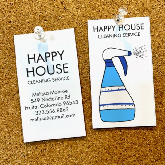 Huis reinigen Thuisdiensten Levert spuitfles Visitekaartje