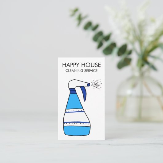 Huis reinigen Thuisdiensten Levert spuitfles Visitekaartje (Staand voorkant)