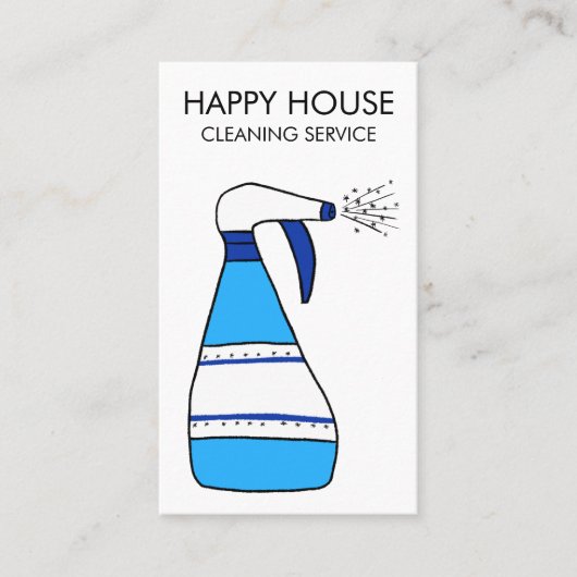 Huis reinigen Thuisdiensten Levert spuitfles Visitekaartje (Voorkant)