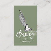 Huis Reiniging Retro Stofzuiger Sage Groen Visitekaartje (Voorkant)